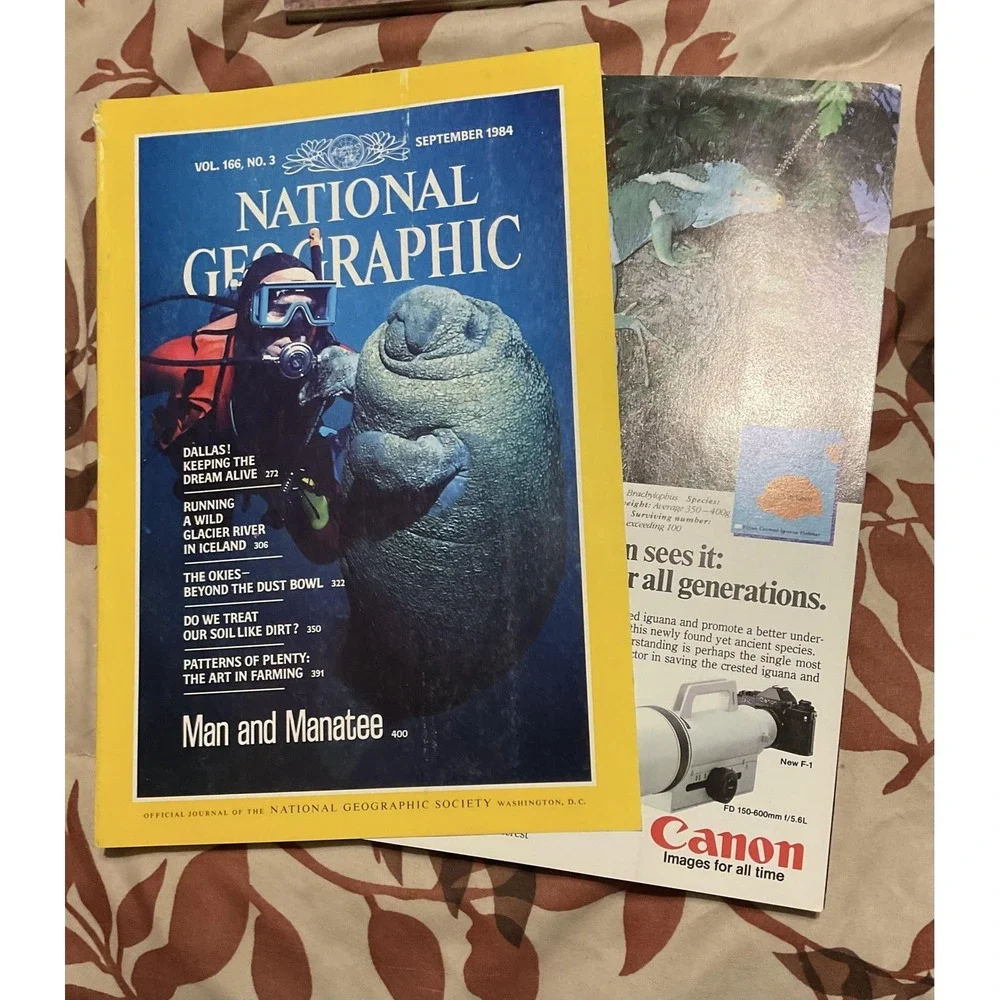 Vintage‎ National Geographic Magazine Lot Jul Aug Sep Nov 1984 Man And Manatee